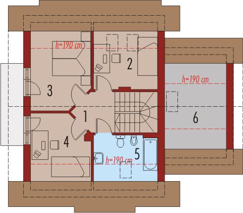 Poddasze projektu Śnieżynka G1