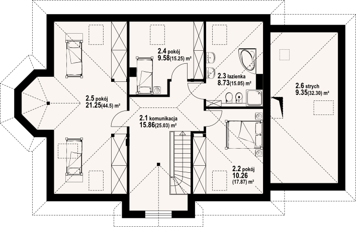 Poddasze projektu Zadębie średnie 12