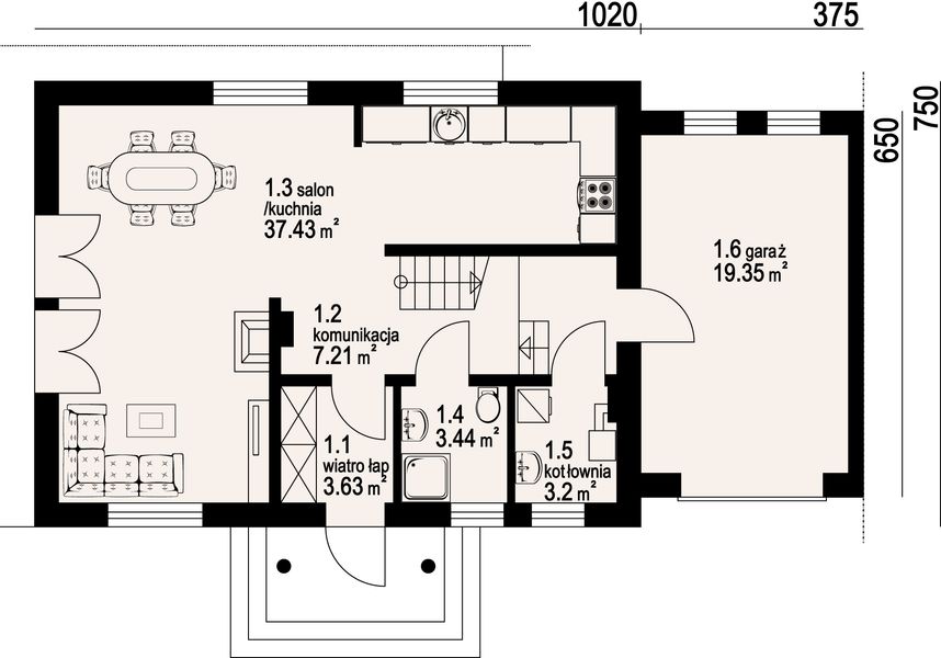 Parter projektu Mirów 8 bliźniak