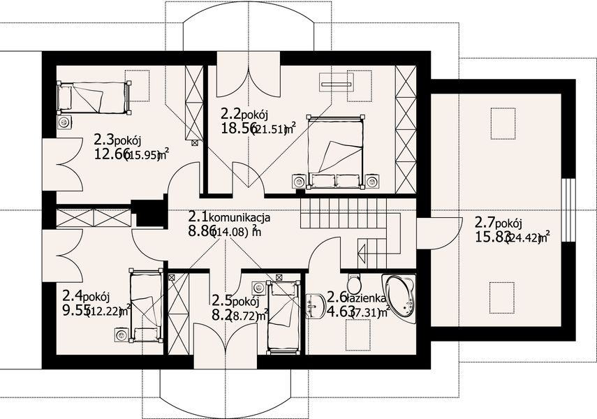 Poddasze projektu Jaworowo 9k