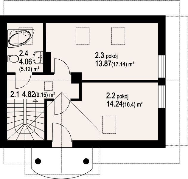 Poddasze projektu Grybów mały bliźniak