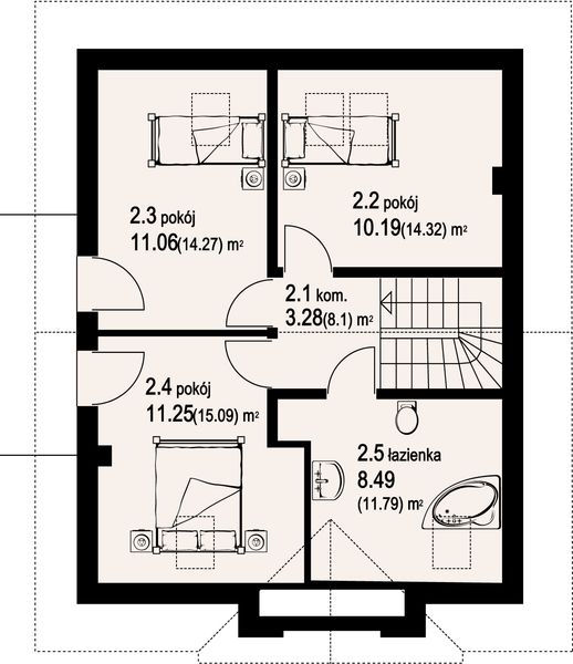 Poddasze projektu Barcin a