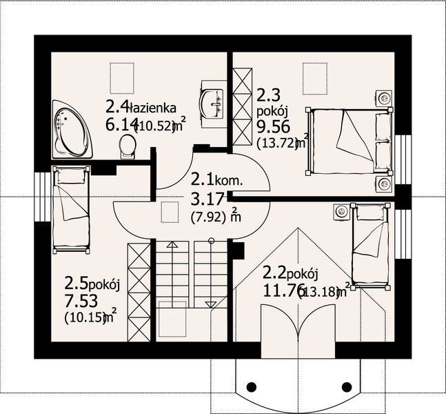 Poddasze projektu Grabie średnie