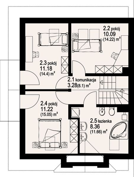 Poddasze projektu Barcin bliźniak
