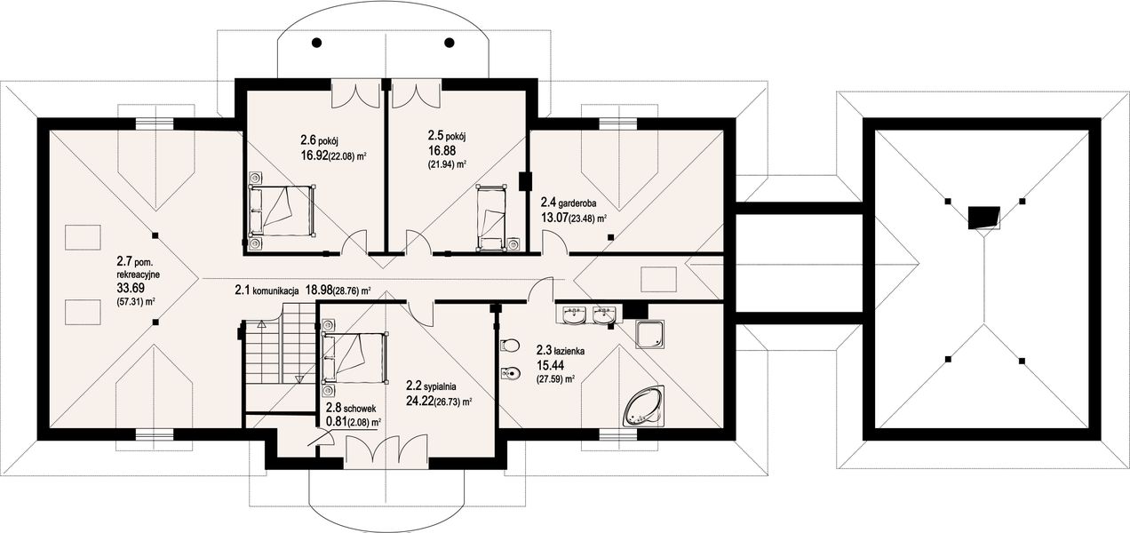 Poddasze projektu Gdów Nowy Gx