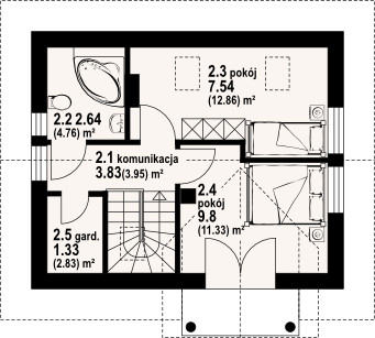 Poddasze projektu Grabie małe