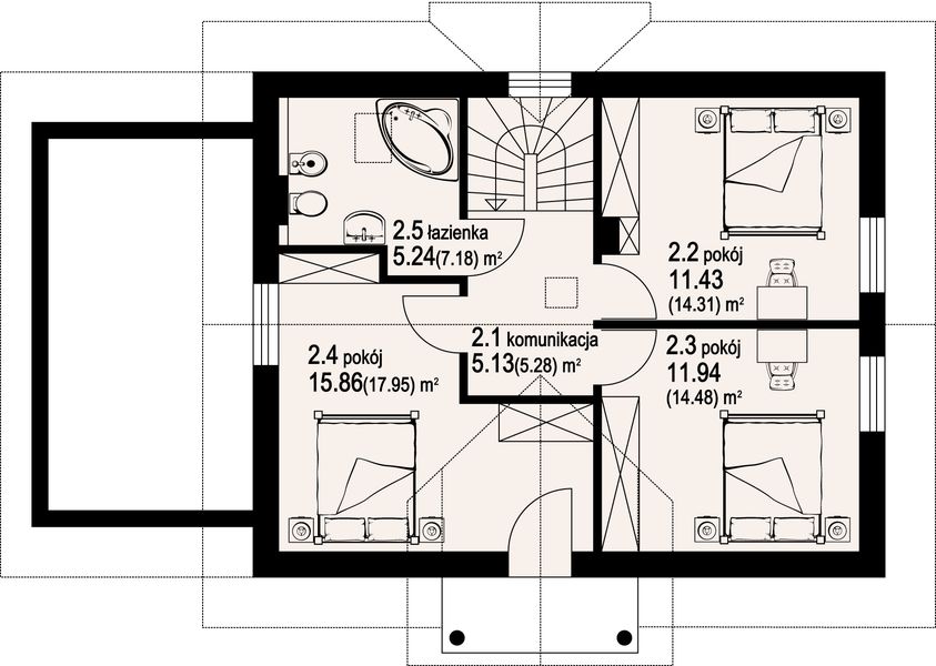 Poddasze projektu Dziekanowice