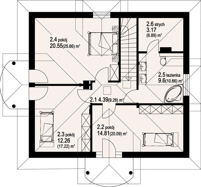 Poddasze projektu Borków 4
