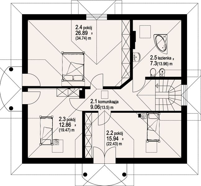 Poddasze projektu Borków 5