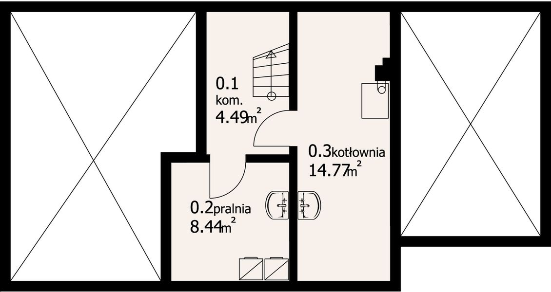 Piwnica projektu Osiek wąski 22 L