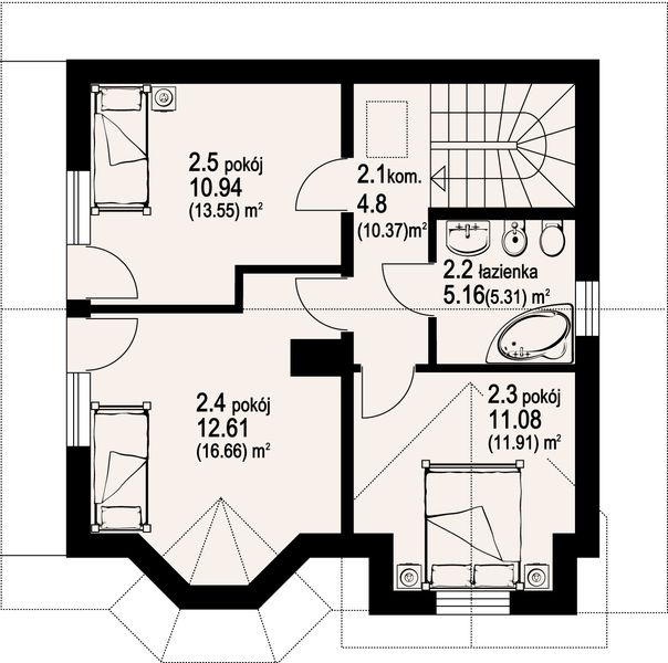 Poddasze projektu Świerkowo