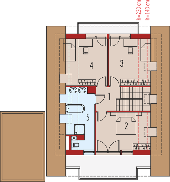 Poddasze projektu E9 soft (z wiatą) energo