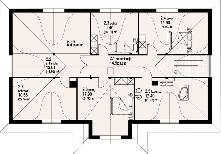 Poddasze projektu Chmielniki dw