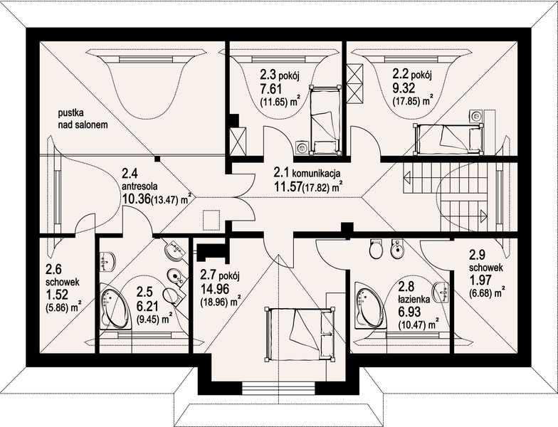 Poddasze projektu Chmielniki średnie