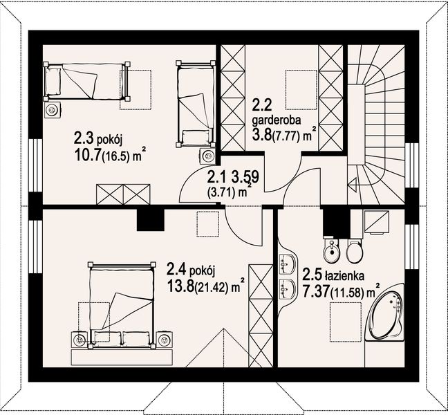 Poddasze projektu Brzeg dw