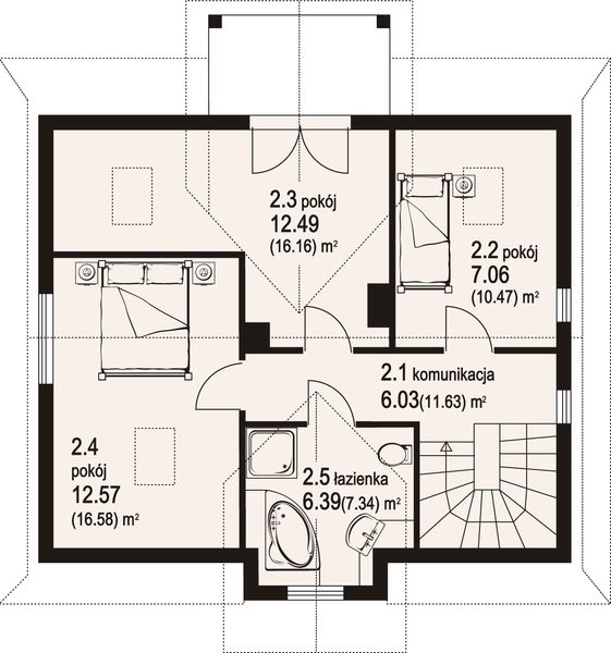 Poddasze projektu Dukla dw