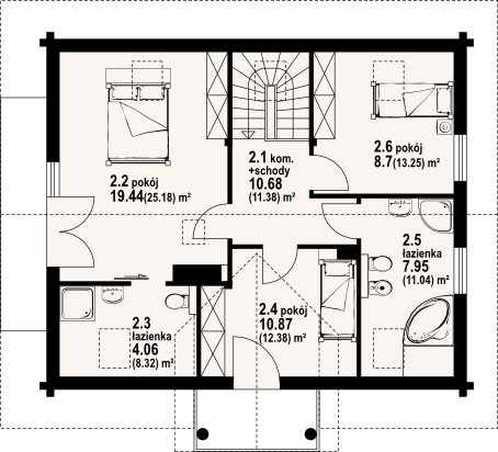 Poddasze projektu Jaworki 9 dw