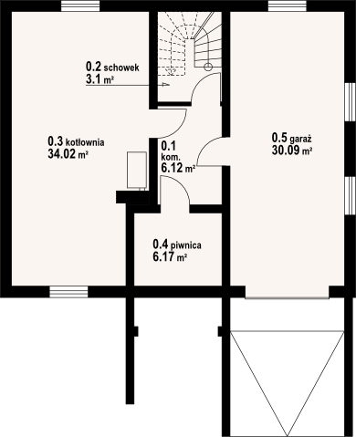 Piwnica projektu Jaworki 9 dw