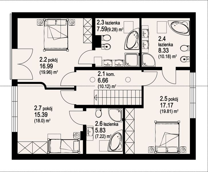 Poddasze projektu Cieszyn 31 plus