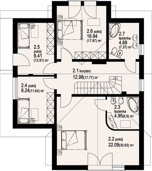 Poddasze projektu Olkusz 31 plus
