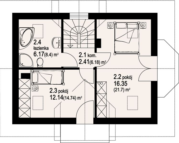 Poddasze projektu Gilów 3