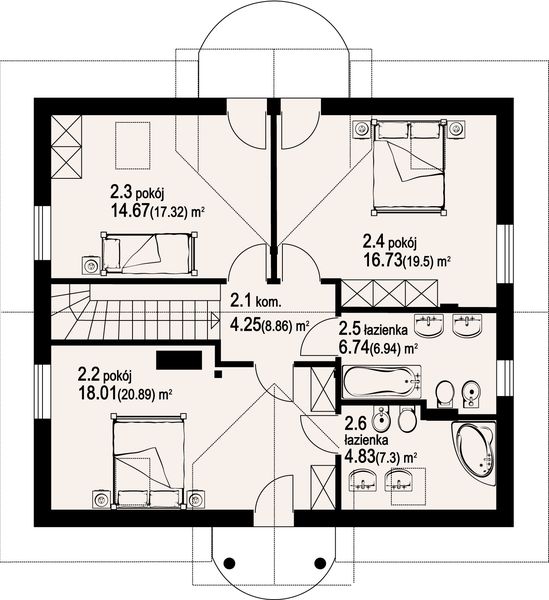 Poddasze projektu Polanica 2 plus