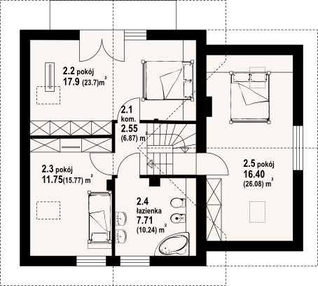 Poddasze projektu Gładyszów plus