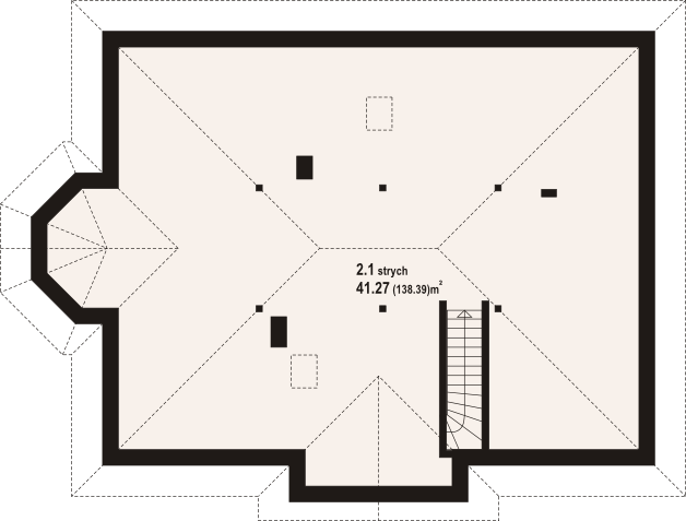 Poddasze projektu Zadębie plus