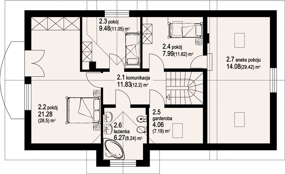 Poddasze projektu Bukowo g