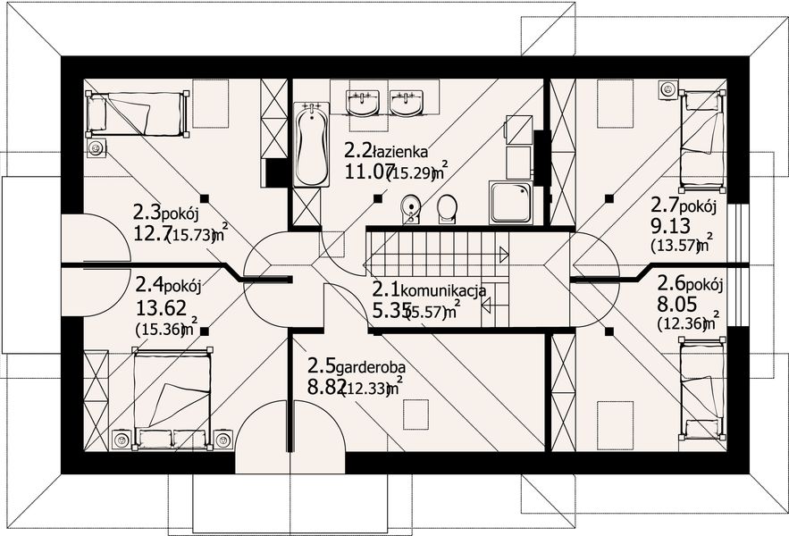 Poddasze projektu Koźmice 4