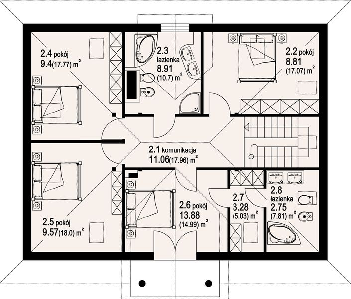 Poddasze projektu Ciechanów dws