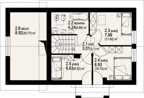 Poddasze projektu Gródek 7