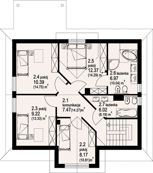 Poddasze projektu Brzostek drewniany