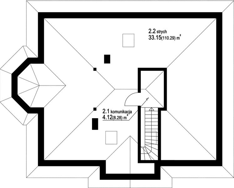 Poddasze projektu Zadębie średnie 3