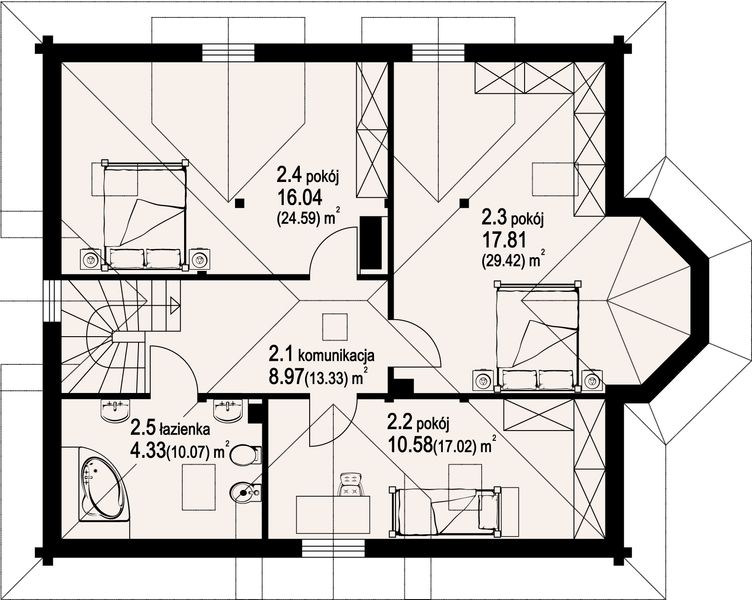 Poddasze projektu Zagórze małe 9