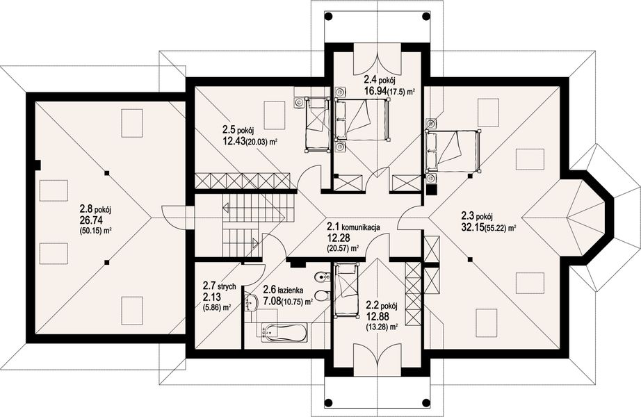 Poddasze projektu Rogowo