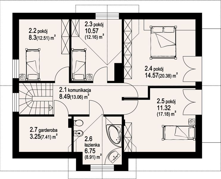 Poddasze projektu Bukowo 5tb