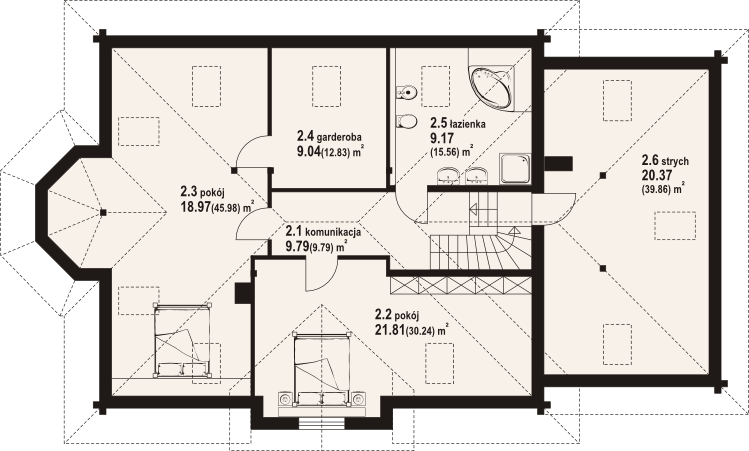Poddasze projektu Zagórze 5