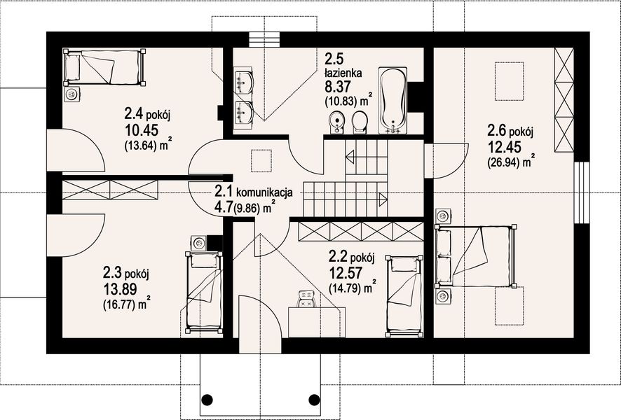 Poddasze projektu Biskupice 3tb