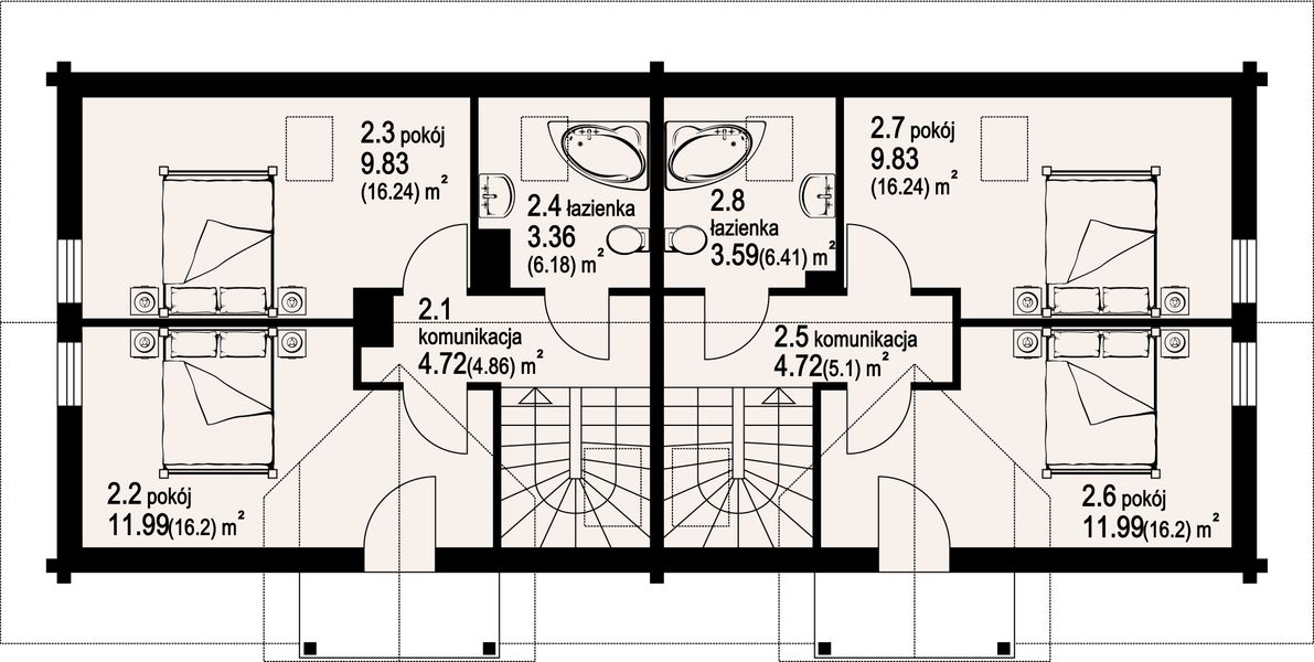 Poddasze projektu Grybów a+b dw