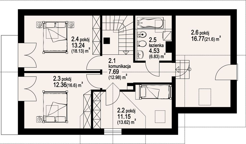 Poddasze projektu Osiek 303tb