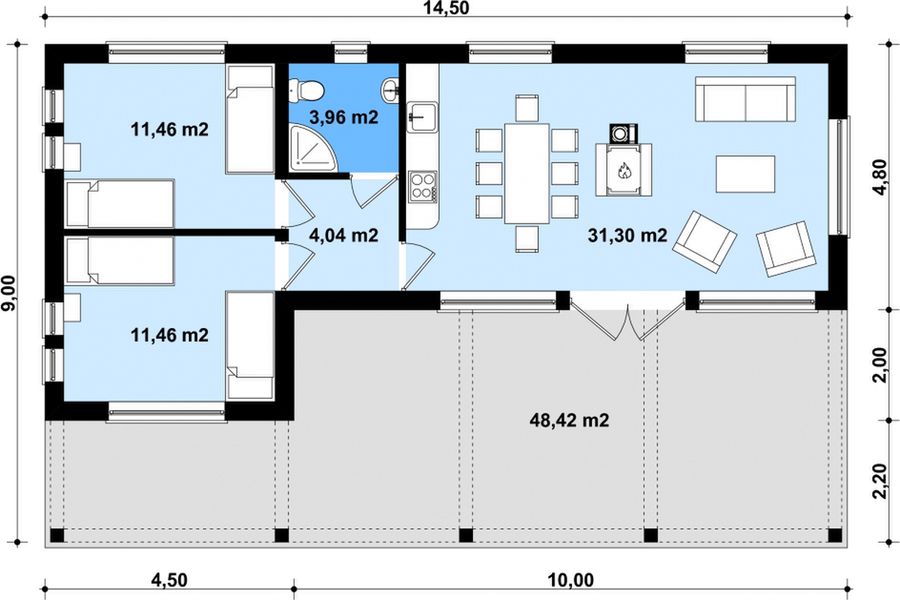 Parter projektu G231 - Budynek letniskowy