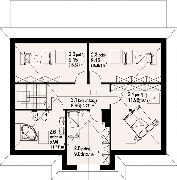 Poddasze projektu Chmielniki małe bm