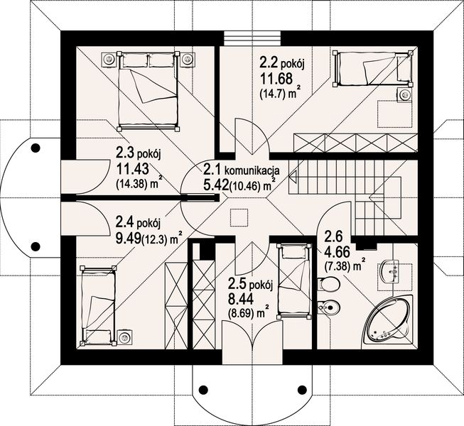 Poddasze projektu Borków mały 3