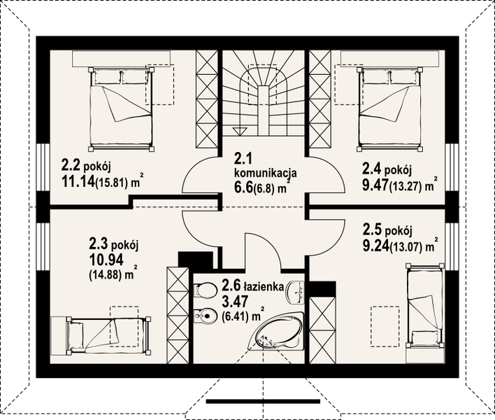 Poddasze projektu Brzeg średni dw