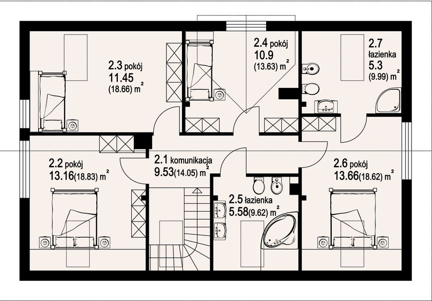 Poddasze projektu Korfantów dws