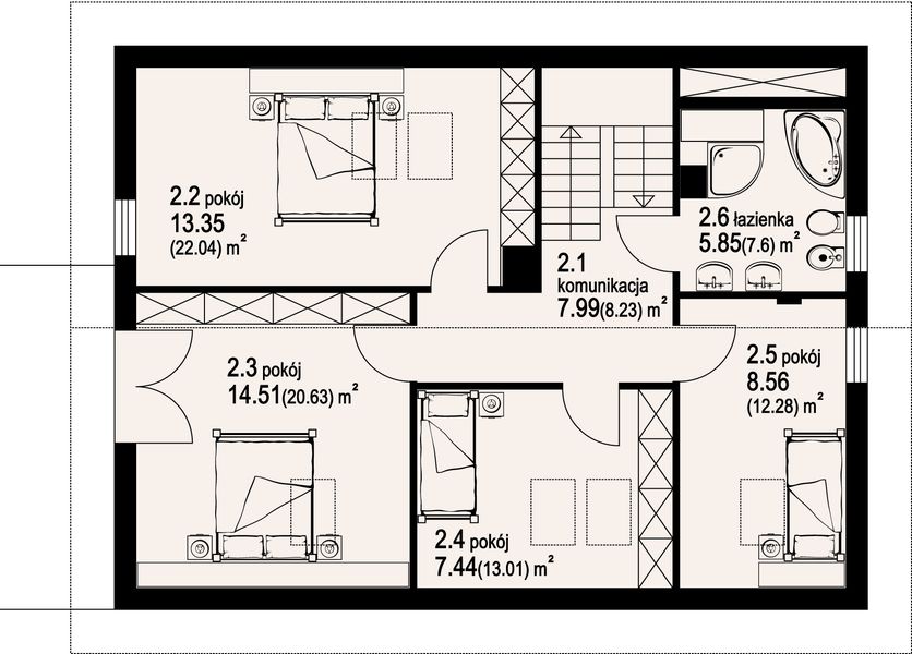 Poddasze projektu Czarkowo dws