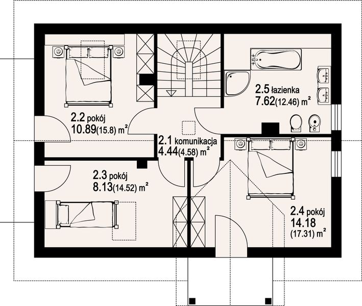 Poddasze projektu Olesno 5dws