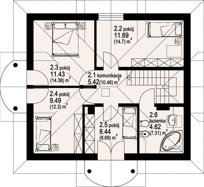 Poddasze projektu Borków mały 19