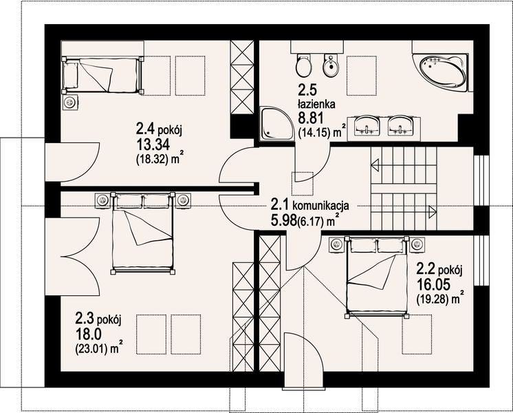 Poddasze projektu Biskupice 13